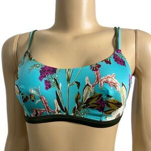 Victoria’s Secret scoop neck floral print Unlined bralette Turquoise Medium